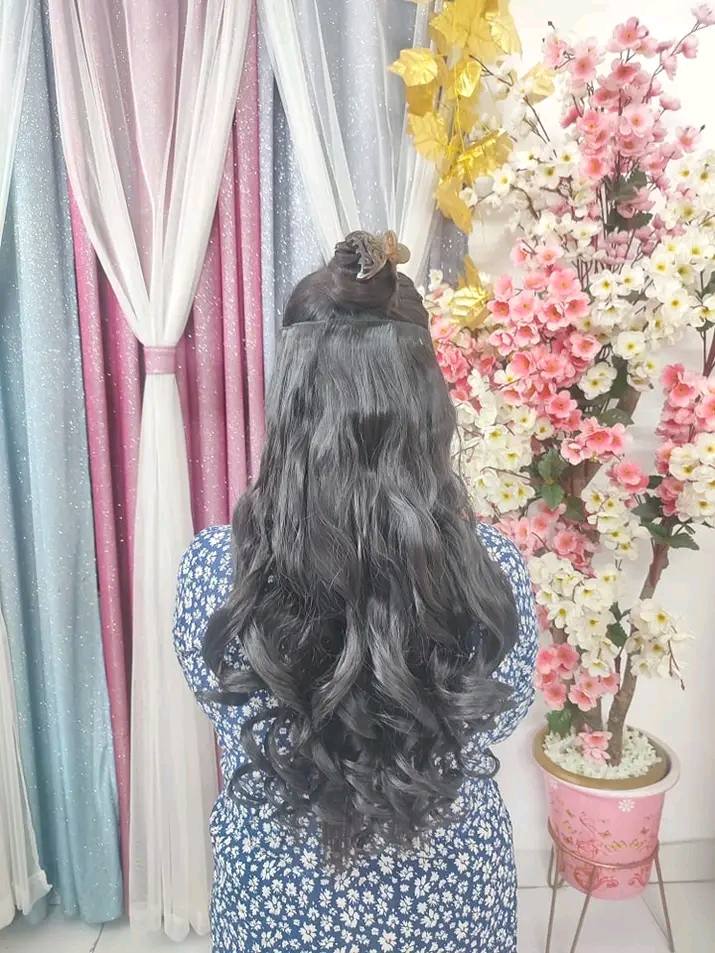 ৩০ ইঞ্চি ৫ ক্লিপ ব্রাউন কার্লি হেয়ার